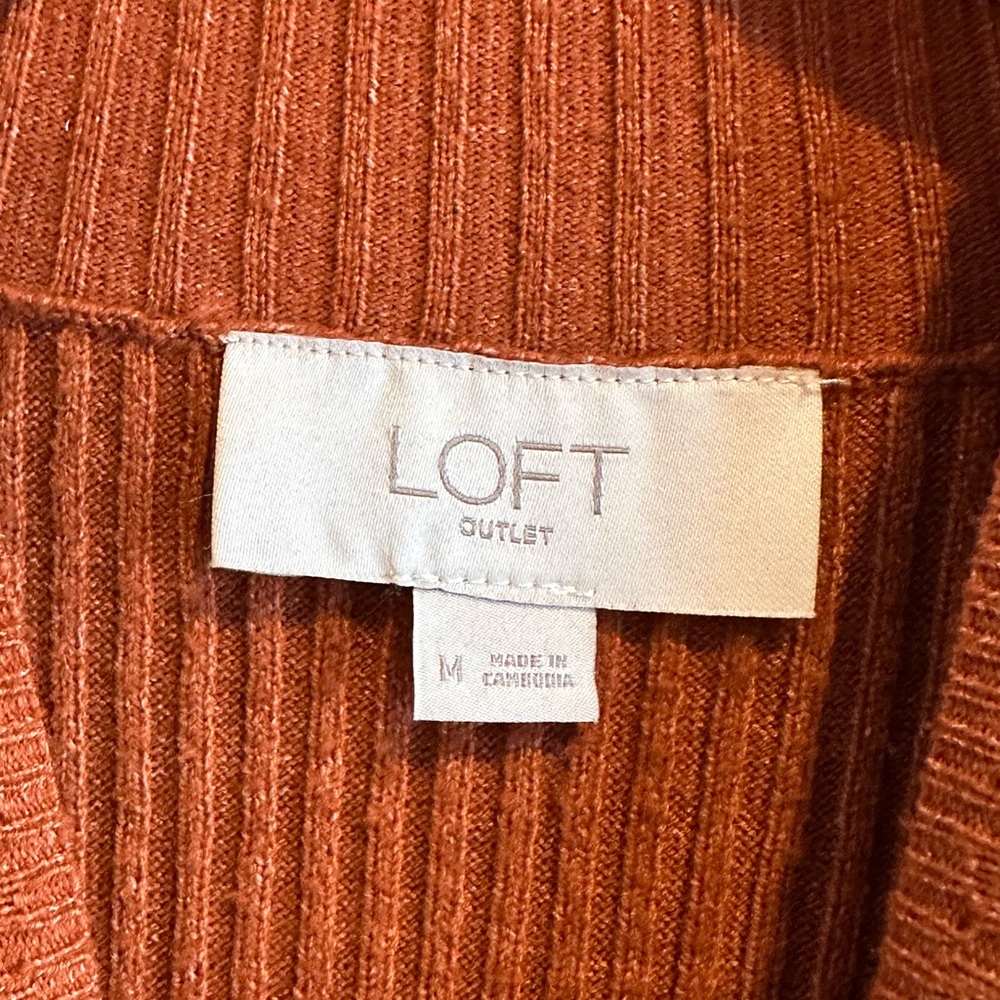 LOFT Rust Sleeveless Ribbed Knit Top - Picture 5 of 6